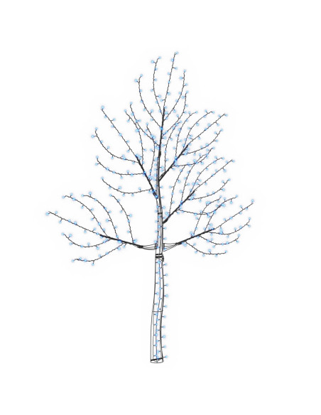 Albero di Natale da parete a LED 210 cm 312 LED Blu Acciaio
