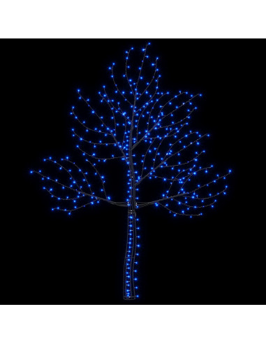 Albero di Natale da parete a LED 210 cm 312 LED Blu Acciaio