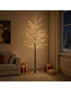 Albero di Natale LED innevato Marrone 22 x 22 x 180 cm Plastica
