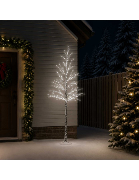 Albero di Natale LED innevato Marrone 25 x 25 x 240 cm Plastica