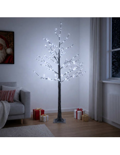 Albero di Natale LED innevato Marrone 22 x 22 x 150 cm Plastica