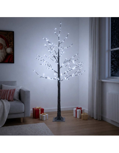 Albero di Natale LED innevato Marrone 22 x 22 x 150 cm Plastica
