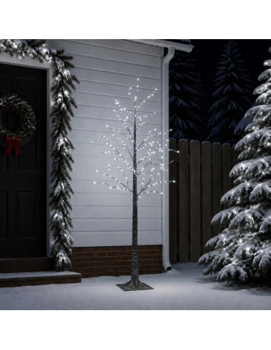 Albero di Natale LED innevato Marrone 22 x 22 x 180 cm Plastica