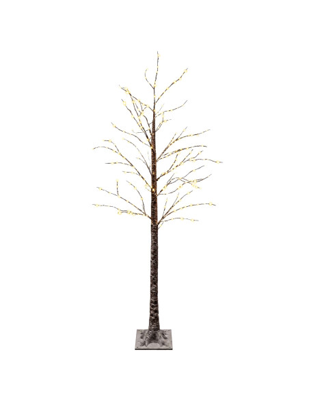 Albero di Natale LED innevato Marrone 22 x 22 x 180 cm Plastica