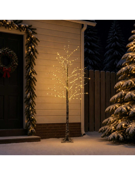Albero di Natale LED innevato Marrone 22 x 22 x 180 cm Plastica