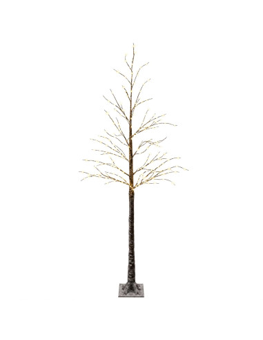 Albero di Natale LED innevato Marrone 25 x 25 x 210 cm Plastica