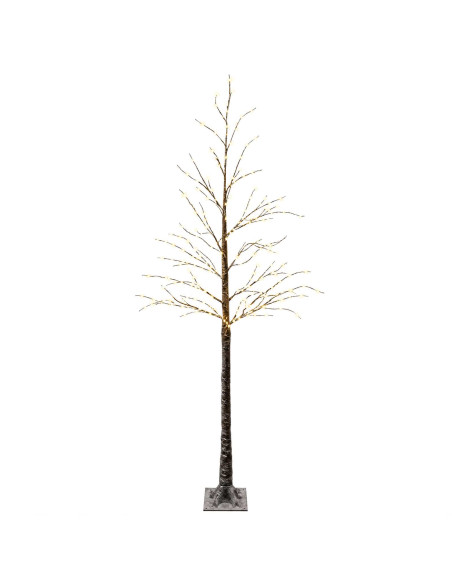 Albero di Natale LED innevato Marrone 25 x 25 x 210 cm Plastica