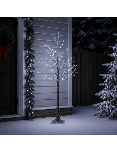 Albero di Natale LED innevato Marrone 22 x 22 x 150 cm Plastica