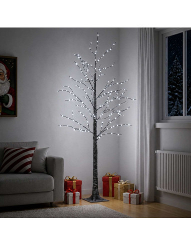 Albero di Natale LED innevato Marrone 22 x 22 x 180 cm Plastica