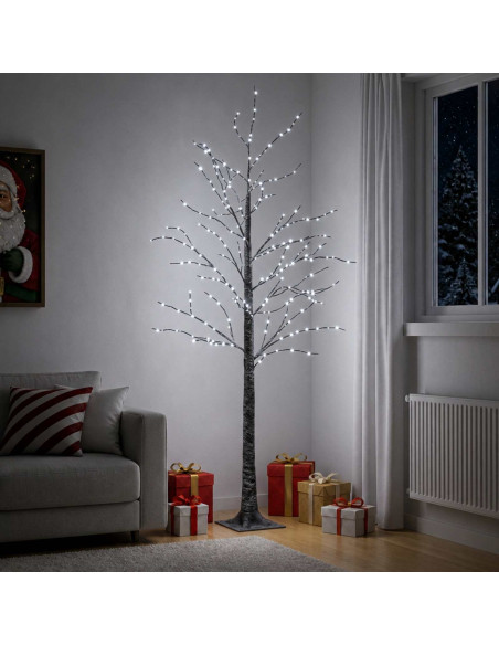 Albero di Natale LED innevato Marrone 22 x 22 x 180 cm Plastica