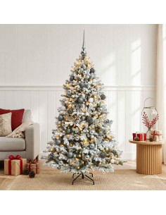 Albero di Natale Artificiale con Palline 120 cm 150 LED