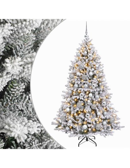 Albero di Natale Artificiale con Palline 210 cm 300 LED