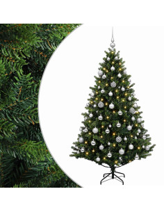 Albero di Natale artificiale con palline 180 cm 300 LED
