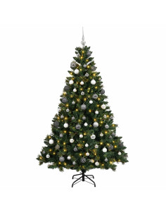 Albero di Natale Artificiale con Palline 180 cm 300 LED 2