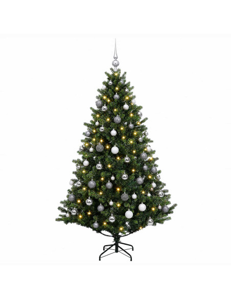 Albero di Natale Artificiale con Palline 180 cm 300 LED