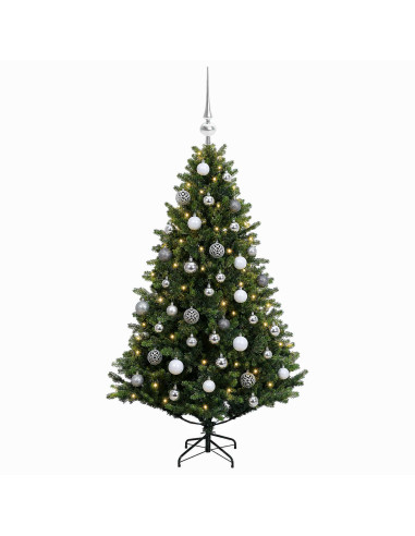 Albero di Natale Artificiale con Palline 150 cm 150 LED