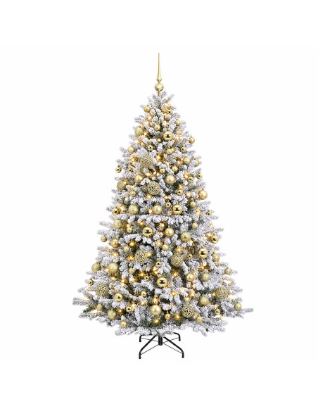 Albero di Natale artificiale con palline 210 cm 300 LED