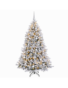 Albero di Natale Artificiale con Palline 210 cm 300 LED 2