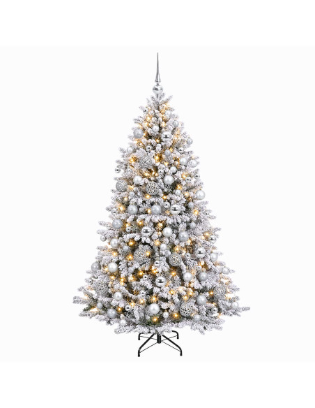 Albero di Natale Artificiale con Palline 210 cm 300 LED