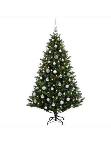 Albero di Natale artificiale con palline 180 cm 300 LED