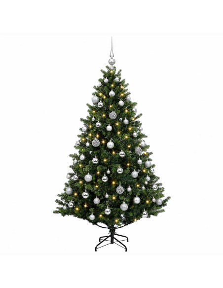 Albero di Natale artificiale con palline 180 cm 300 LED