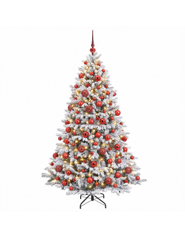 Albero di Natale Artificiale con Palline 210 cm 300 LED