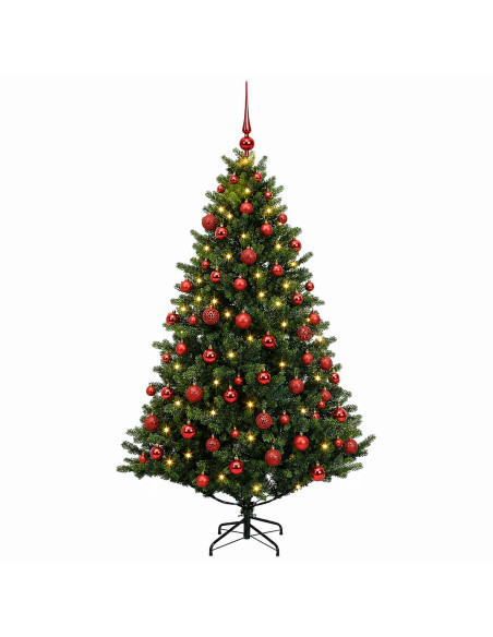 Albero di Natale Artificiale con Palline 240 cm 300 LED