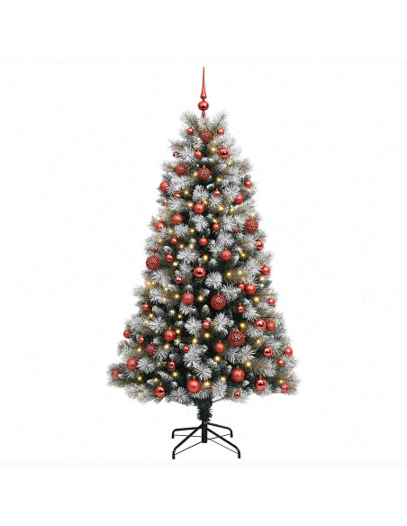 Albero di Natale artificiale con rami snodati e palline 210 cm