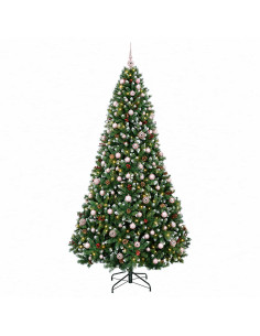 Albero di Natale artificiale verde con palline 240 cm 300 LED 2