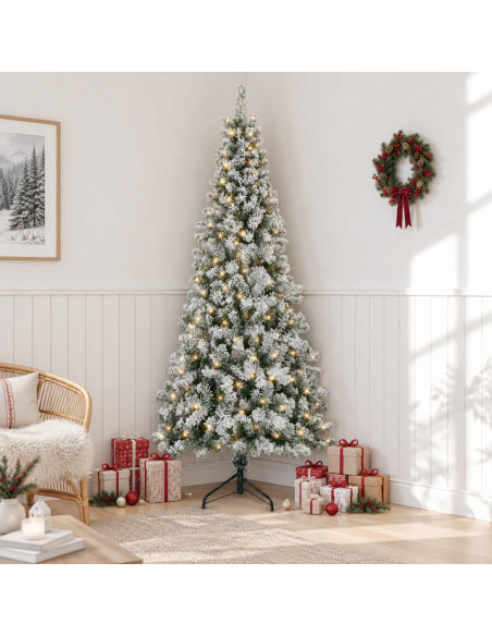 Albero di Natale Artificiale con Rami Pieghevoli 240 cm 300 LED