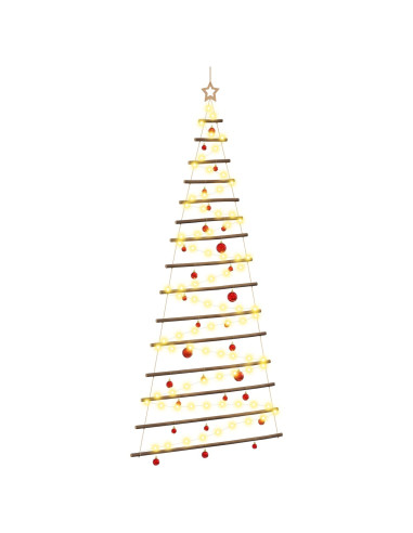 Albero di Natale appeso con palle 210 cm 130 LED Bianco caldo