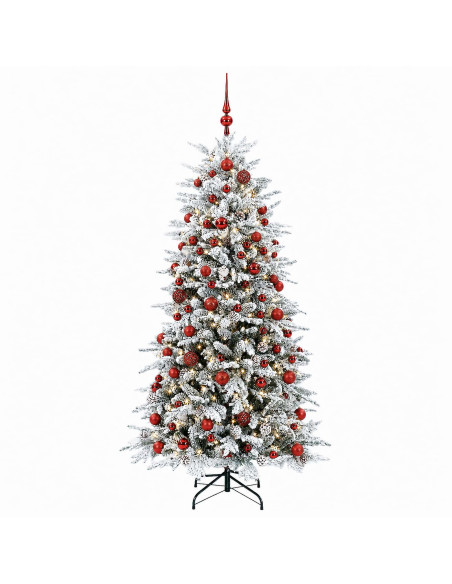 Albero di Natale Artificiale con Rami Pieghevoli 180 cm 300 LED
