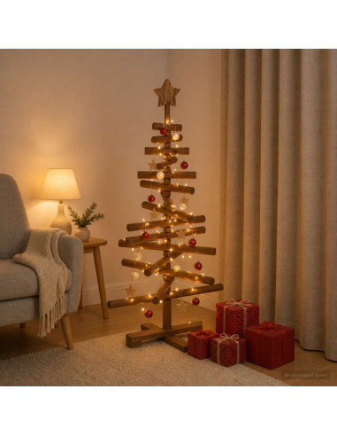Albero di Natale in legno KOTKA 90 cm Legno Massello di Pino