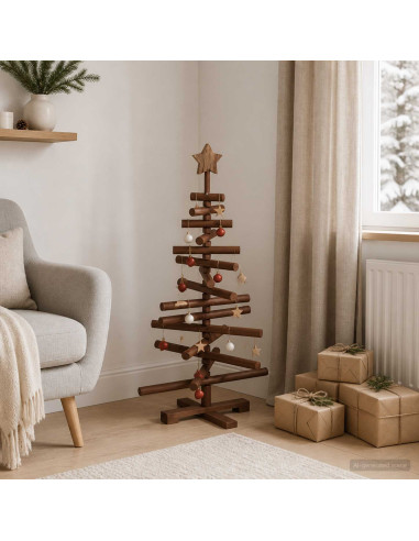 Albero di Natale in legno KOTKA 90 cm Legno Massello di Pino