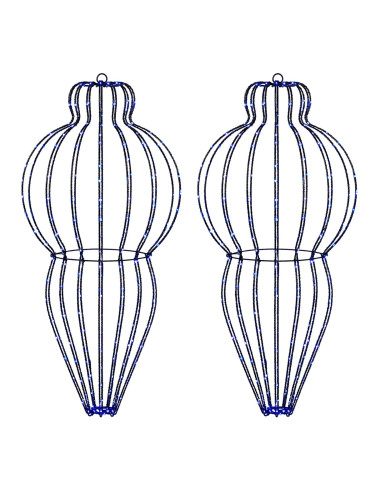 Luce a punta di Natale 2 pz 640 LED Blu Diam. 40 x 75 cm