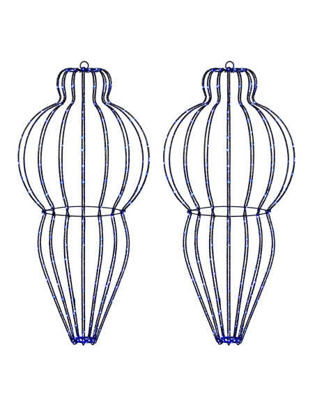 Luce a punta di Natale 2 pz 640 LED Blu Diam. 40 x 75 cm