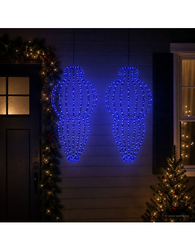 Luce a punta di Natale 2 pz 640 LED Blu Diam. 40 x 75 cm