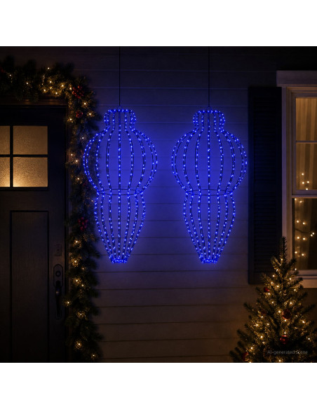 Luce a punta di Natale 2 pz 640 LED Blu Diam. 40 x 75 cm