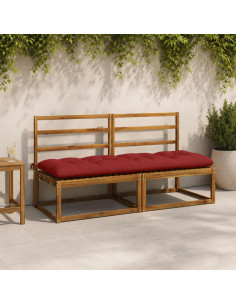 Cuscini per Panchina VIANEN 2 pz 100% Poliestere Rosso