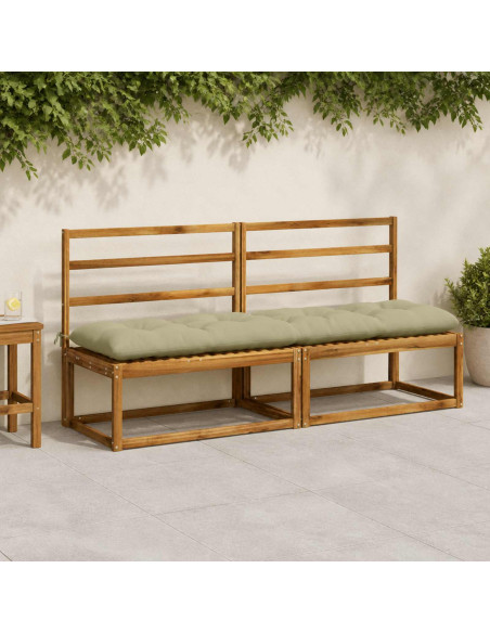 Cuscini per Panchina VIANEN 2 pz 100% Poliestere Verde chiaro