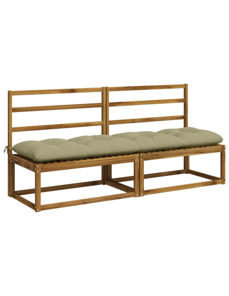 Cuscini per Panchina VIANEN 2 pz 100% Poliestere Verde chiaro