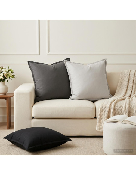 Cuscino 2 pz HOUTEN Grigio 60 x 60 cm Poliestere