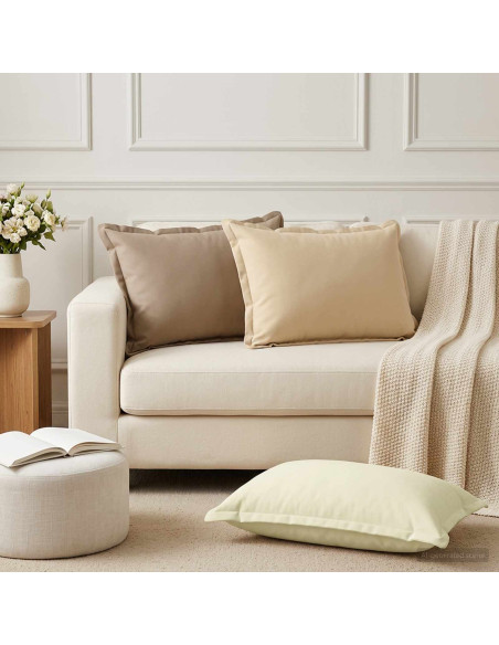 Cuscino 2 pz HOUTEN Crema 50 x 80 cm Poliestere