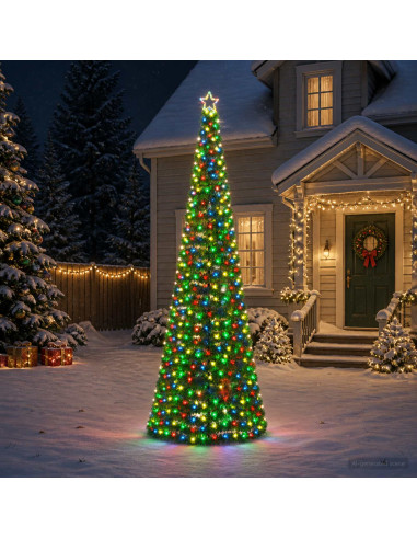 Albero di Natale a LED in tinsel con picchetto EKENAS 300 cm