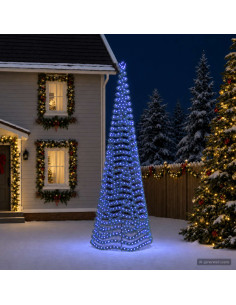 Albero di Natale a LED in tinsel con picchetto EKENAS 500 cm