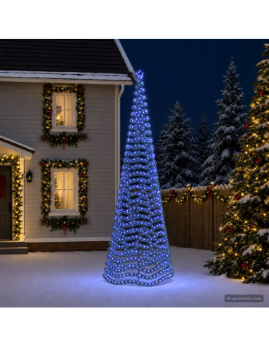 Albero di Natale a LED in tinsel con picchetto EKENAS 500 cm
