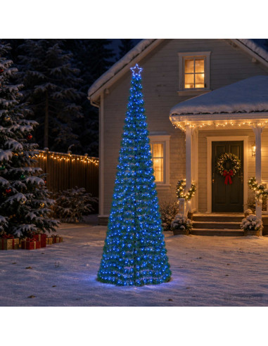 Albero di Natale a LED in tinsel con picchetto EKENAS 300 cm
