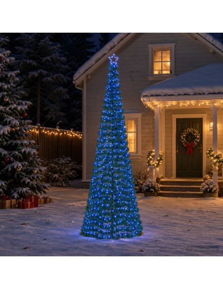 Albero di Natale a LED in tinsel con picchetto EKENAS 300 cm