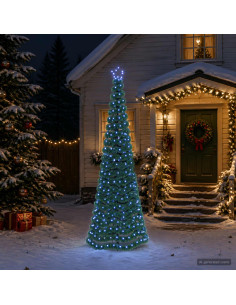 Albero di Natale a LED in tinsel con picchetto EKENAS 250 cm