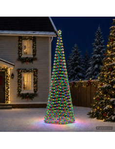 Albero di Natale a LED in tinsel con picchetto EKENAS 500 cm